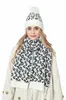 womens hat new autumn and winter pompon beanie hat scarf set outdoor warm leopard wool knitted hat