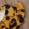 Letnia Niemowlę Noworodka Dziewczynka Odzież Leopard Heart Ruffles Dziewczynki Pajaciki Walentynki ubrania dla dziewczynki Lato 201023