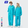 Inflacja Zakapryzowane z kapturem Mężczyźni Streetwear Blanka z kapturem Zestaw Unisex Sweatpant Spring Spring Suit 220310