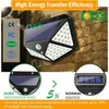 100 LED Solar Lights LED Outdoor Waterproof Motion Sensor Solar Wall Light For Garden Four Modes Adjustable Solar Lamps 4 sided 270°