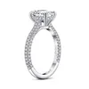 Silver Ringar Smycken Kvinnor Bröllop Diamant Ringar Förlovningsring