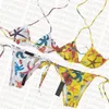 Conjunto de Bikini con estampado de estrella de mar, Bikinis sexis con cuello en V, traje de baño de dos piezas a la moda, traje de baño para deportes acuáticos de verano, trajes de baño divididos para mujer