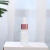 Flacon compte-gouttes givré en verre de 5 à 100ML, liquide d'aromathérapie pour huile de Massage essentielle, bouteilles rechargeables avec Pipette avec capuchon en or Rose