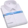 Chemise habillée pour hommes blanc sergé à manches longues mariage d'affaires Slim Fit coton bureau haute qualité mâle Blouse 201124