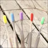 Engångs tandborstar bad leveranser el hem trädgård 1pc miljömässigt trä regnbåge tandborste bambu fiber trähandtag tandborste wh wh