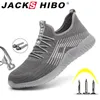 JACKSHIBO Breathable for Men Male Steel Toe Cap Construction Shoes Safety Boots Work Antismashing Y200506 GAI GAI GAI