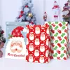 PATIMATE 12pcs Kraft Paper Candy Bag e 18pacs Sticker Decorazioni natalizie per la casa Buon Natale Ornamento Noel Navidad Natal 201027