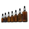 Brown Glass Glassw Garrafa De Borracha De Borracha De Borracha Top Areia Prata Anel de Prata Vazio Embalagem De Embalagem Essence Essence Oil Pipette Vials 5ML 10ML15ML 20ML 30ML 50ML 100ML