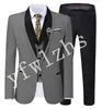 Custom-Made-Feito Botão Groomsmen Shawl Lapel noivo TuxeDos Homens Suits Casamento / Prom / Jantar Melhor homem Blazer (jaqueta + calça + gravata + colete) W650