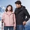 ウォータープルーフ3 in 1人の男性Sjacket暖かさの高品質の冬用ジャケットと女性用ポリエステルコーデュラジャケットを持つLJ201013