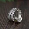 Кластерные кольца V.Ya 925 Серебряное кольцо стерлингового серебряного кольца для мужчин Женщины листья бабочка регулируемые ретро -тайские украшения биджоби1