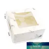 Düğün Kahverengi Beyaz Tatlı Mousse Cupcake Kutu 12 Kupa Kek Tutucu Packaging 5PCS Kraft Kağıt Kutu Kek Pencere Hediye Kağıt