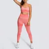 afk lu016 yoga leggings bra sets high waist nine legging gym clothes women workout fitness set training running sports tank top pa245o