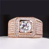 Moonrocy Wedding Rings Rose Gold Color Jewelry for Men 2 Carat Crystal Big Size Rings Gift Drop Whole7727094