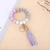 Autre maison bracelet en perles de silicone nouveau poignet en bois porte-clés pendentif bracelet anti-perte porte-clés