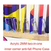 Ny stil Super Tjock Akryl 2mm 2 i 1 Inre hörn Anti-Fall Case för iPhone 11 Pro Max XS 8 7 Plus Telefonväskor Cover Coque Fundas