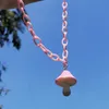 Collier pendentif champignon en résine colorée pour femmes, chaîne en plastique, ras du cou, vente en gros, bijoux, accessoires de mode, cadeaux