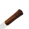 98 MM Glass One Hitter Pipes Bat With Suitable Size Natural Wood Handle Wooden Tobacco Pipe Smoking Herb Grinder Accessoires