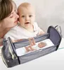 Borse Borsa per mummia Zaino firmato Borsa multifunzionale per mamma e bambino Culla pieghevole Mantieni caldo Tasche multiple a pagamento Antivegetativa