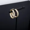 Luxury Gold Silver Color Circle Earrings Fashion Men Women Brief Trendy Hip Hop Earrings Bling Zircon Hoop Earrings297P6059698