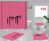 Tide Letters Toilet Seat Covers Bath Shower Curtains Set Non Slip Toilet Mats Fashion Bathroom Accessories Home Decor252B