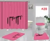 Tide Letters Fundas para asientos de inodoro, juego de cortinas de ducha para baño, alfombrillas antideslizantes para inodoro, accesorios de baño de moda, decoración del hogar 256r