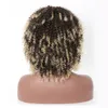 Afro Kinky Curly合成ウィッグシミュレーション人間の髪Perruques de Cheveux Hamens Pelucas Wigs for Blackk Women JS7118