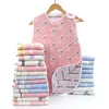 Sleeping Bag Cotton Six-layer Gauze Children's Baby Anti-kick Vest Infant Unisex Sack Sleeveless Blanket Wearable 220216