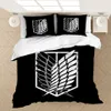 Anime -Angriff auf Titan 3D bedruckte Bettwäsche Set Duvet Deckung Kissenbezüge Bettwäsche Bettwäsche Bettwäsche Bett Linenno Blatt C10182982820