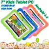 Tablet 7 cal 512 MB RAM 8 GB ROM Allwinner A33 Quad Core Android 4.4 Dzieci Tablety studenckie WIFI Kamera Boże Narodzenie prezenty z przypadkiem