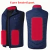 New 9 Places Heated Vest Men Women Usb Heated Jacket Heating Vest Thermal Clothing Hunting Winter Heating Jacket BlackS-6XL