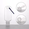 Bouteille rechargeable d'alcool vide transparente de 60ML avec crochet porte-clés bouteille de désinfectant pour les mains en plastique Transparent Transparent pour bouteille de voyage