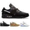 OFF-WHITE x Nike Air Max 90 Мужчины Run обувь Designer Desert Ore Кубок мира Тройной Белый Черный Красный от кроссовки Кроссовки классические спортивные Chaussures Zapatos