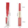 12 färger Miss Rose Double-ended Lip Gloss Liner Makeup Matte Vattentäta Läppar Glasyr Gratis Ship 3pcs