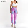 Mnealways18 Fashion Tie Dye Pants Spring Sweatpants Women High Waist Trousers Woman Casual Loose Pants Joggers Streetwear Summer T200516