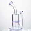 Roze Glazen Bong 8 Inch Waterpijpen 5mm Dik Dab Rig Waterpijp Bowl Beecomb Douchekop Perc Bongs Heady Mini Pipe Wax Oil Rigs Roken Gebogen Buis LXMD21401