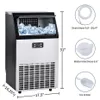 US Stock Freestanding Commercial Ice Maker Machine Bar Product 100LBS/24H, Auto-Clean Built-in Automatic Water Inlet Clear Cube Makers with Scoop