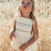 LIILU Piękne dziewczynki Vintage Romper and Tshirt Baby Girl Lovley Linen Bubble Playsuit SS New Arrivals Kid T Shirt 201023