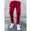 Godlikeu Cargo Pants Spring and Autumn Mensストレッチマルチポケットリフレクティブストレートスポーツフィットネスカジュアルズボンジョガー