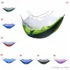 260*140cm Mosquito Net Hammock Outdoor Parachute Cloth Hammock Field Camping Tent Garden Camping Swing Hanging Bed With Rope Hook WVT1736