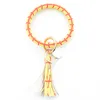 Flera stilar Sun Flower Tie-färgad läderfönster Tassels armband Keychain Wristlet Armband Tassel Keychain Round Bangle Key Ring GGE1829