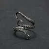 Fashion Retro Mannen Punk Rvs Sieraden Snake Feather Biker Band Ringen Mannen Hip Hop Dragon Claw Evil Eye zilver Open Cluster7908340