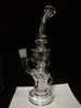 FTK 10 pollici Narghilè bong in vetro Fab egg Torus smoke tools Klein Recycler pipe ad acqua pipa per fumatori Occhiali rig oil dab rigs 14,4mm bong articolati