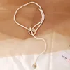 Simulerad Pearl Wrap Geometrisk Metall Halsband För Kvinnor Bröllopsfest Långa Pärlor Porträtt Mynt Halsband Smycken Gift