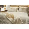Ensemble de literie de mariage de luxe 10pcs Queen King size drap de lit couvre-lit en satin de coton housse de couette taie d'oreiller juego de cama LJ200819