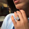 Maat 6-10 Verlovingsringen Voor Vrouwen 925 Stearling Zilveren Druppel Water Witte CZ Diamanten Edelstenen Vrouwen Bruiloft Bruids ring209g