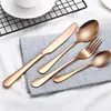 4 Pcs/Set Stainless Steel Cutlery Gold/Black/Mix colors/Blue/Silver Plated Dinnerware Knife Fork Spoon