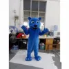 2018 Högkvalitativ Hot Blue Panther Mascot Kostymtecknad Leopard Animal Anime Tema Karaktär Jul Karneval Party Kostym