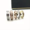 full diamond titanium steel silver love ring men and women rose gold rings for lovers couple jewelry gift243H