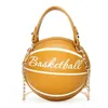 2021ティーンエイジャーのためのボール財布女性ショルダーバッグクロスボディチェーンハンドバッグパーソナリティ女性レザーピンクバスケットボールバッグ